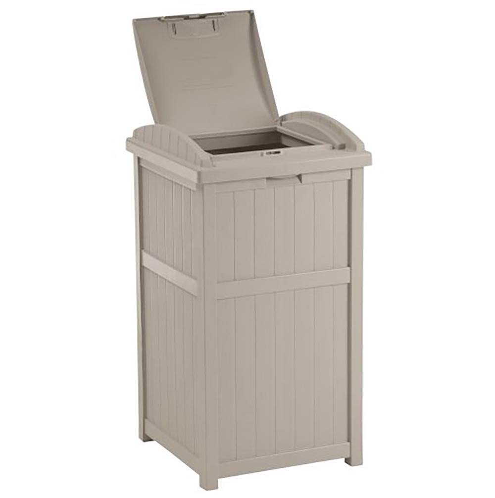 Suncast Trash Hideaway 33 Gallon Capacity Resin Outdoor Garbage Container, Taupe - image 3 of 5
