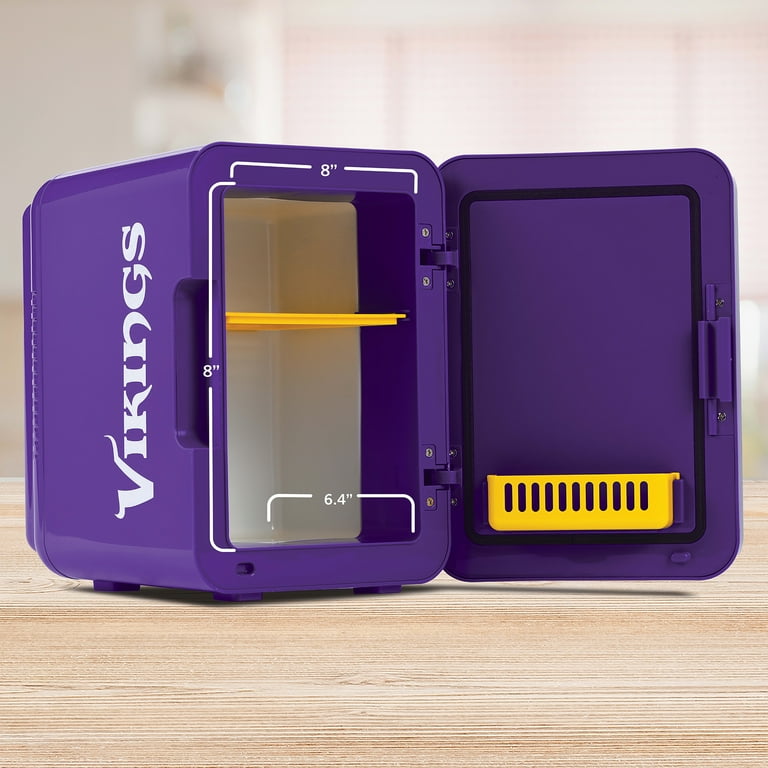 NFL Minnesota Vikings Mini Fridge, Purple, 4L, 6 Cans - Walmart.com