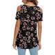 thumbnail image 3 of Txlixc - Camiseta de manga corta para mujer con cuello en V y hombros descubiertos con estampado de flores Txlixc Moda, 3 of 5