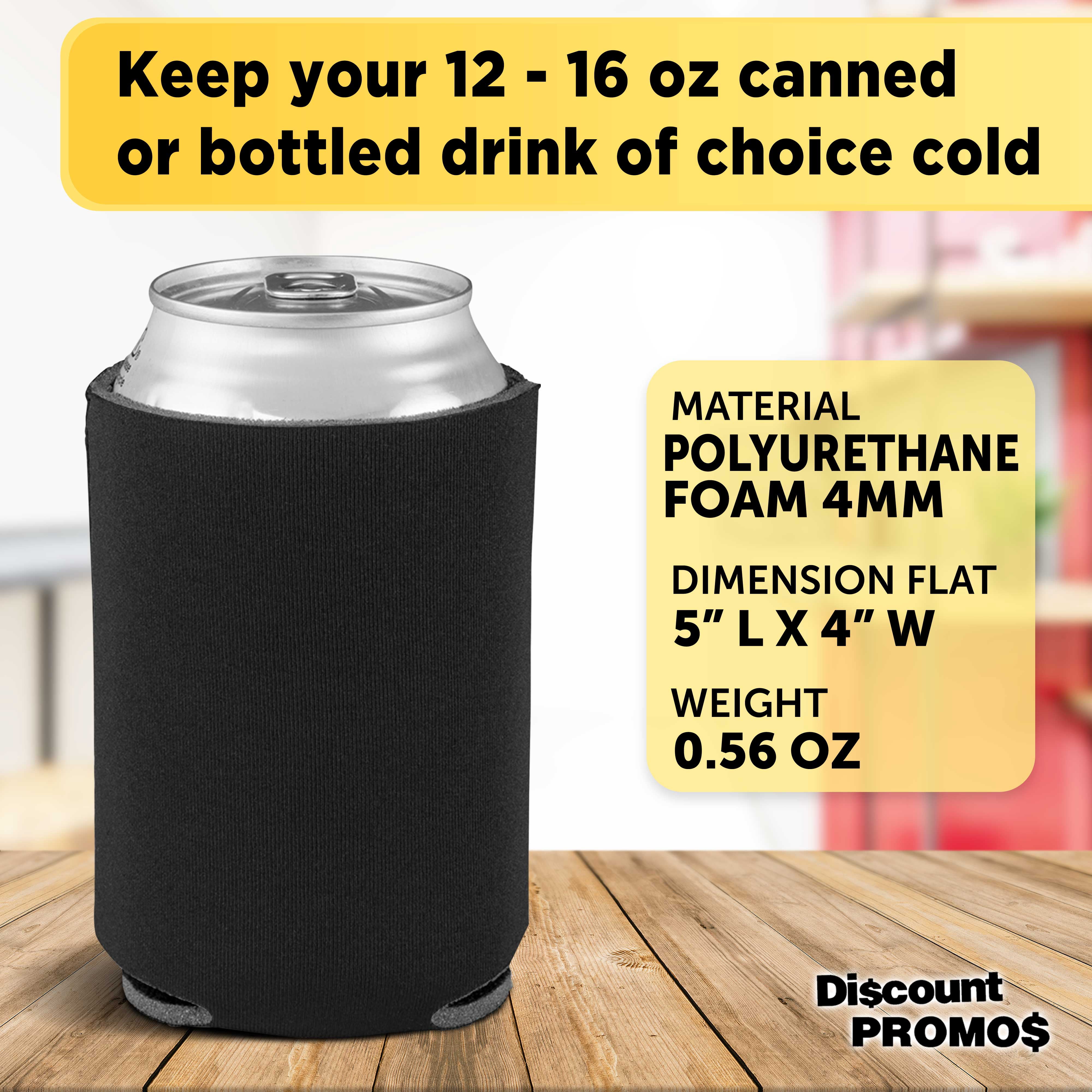 4mm Collapsible Can Coolers, Set of 25, Bulk Pack - Insulated Beer Holders for Keeping Your Beer Cold - Black
