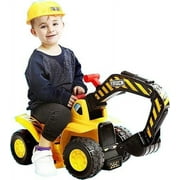 Toy Tractors For Kids Ride On Excavator - Music Sounds Digger Scooter Tractor Toys Bulldozer Includes Helmet With Rocks - Ride On Tractor Pretend Play - Toddler Tractor Construction Truck - Play22USA