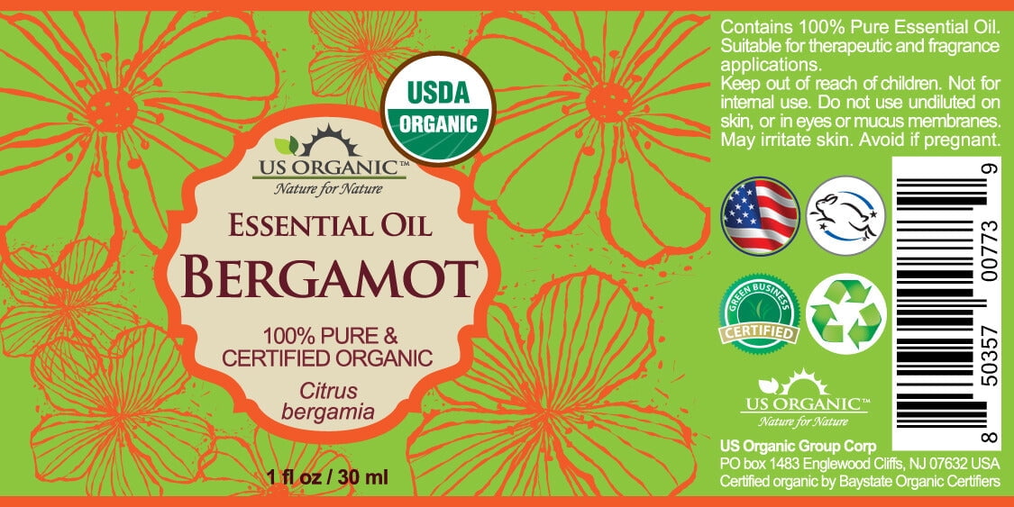 US Organic Bergamot Essential Oil, 100% Pure Certified USDA Organic
