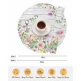 thumbnail image 6 of 13 Inch Round Placemats Set of 4, Pink Purple Flower Non Slip Heat Insulation PP Table Mats, Spring Farmhouse Floral Leaf Wood Grain Washable Place Mats for Kitchen Dining Party Table Decor, 6 of 7