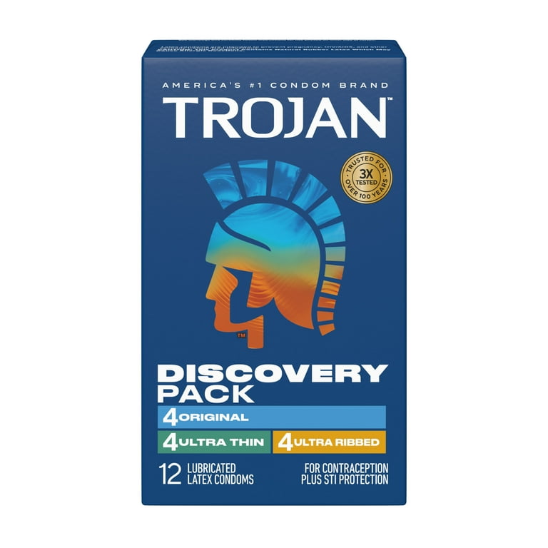 バラ売り不可！ますます入手困難Trojan Box Setの56枚セットとオマケ Trojan Discovery Pack, Assorted Latex Lubricated Condoms for Men
