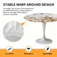 thumbnail image 2 of Elastic Fitted Round Tablecloth, Brown Yellow Eucalyptus Leaves Waterproof Stretch Table Cover for 45"-54" Tables, Watercolor Spring Summer Botanical Washable Outdoor Tablecloths for Patio, Picnic, 2 of 9