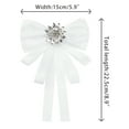 thumbnail image 2 of INSPIRE CHIC Women's Bowknot Brooch Shirt Bow Tie Rhinestone Blouses Neck Tie Breastpin White One Size, 2 of 4