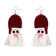 thumbnail image 1 of Pendientes Tejidos De Navidad, Pendientes Bohemios Tejidos Con Borlas De Papá Noel, Pendientes Colgantes De Gota Trenzados Hechos A Mano Para Mujeres Y Niñas Scienceny AP006515-02, 1 of 6