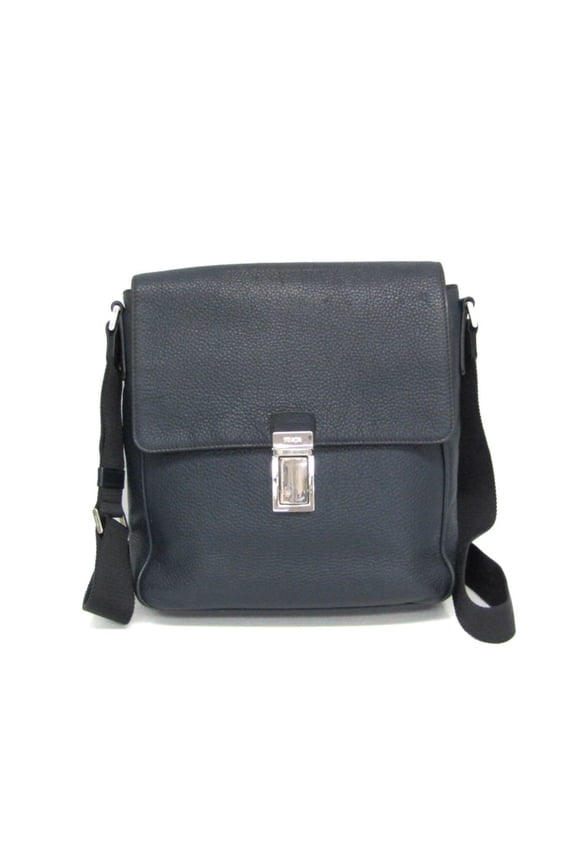 Pre-Owned Prada 2VD005 Men's Leather Messenger Bag,Shoulder Bag Navy