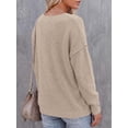 thumbnail image 4 of BTFBM Women's Loose Knitted Casual Sweaters | V Neck,Long Sleeve Sweater,Slouchy Pullover Tops,Fall Winter Clothes, 4 of 9