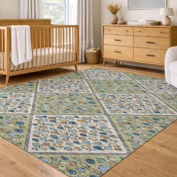 Addison Rugs Chantille Indoor/Outdoor Transitional Kids Aloe Machine Washable Rectangle Rug, 10' x 14'