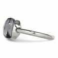 thumbnail image 3 of Stainless Steel Polished Grey Glass Ring Size 5, 3 of 3
