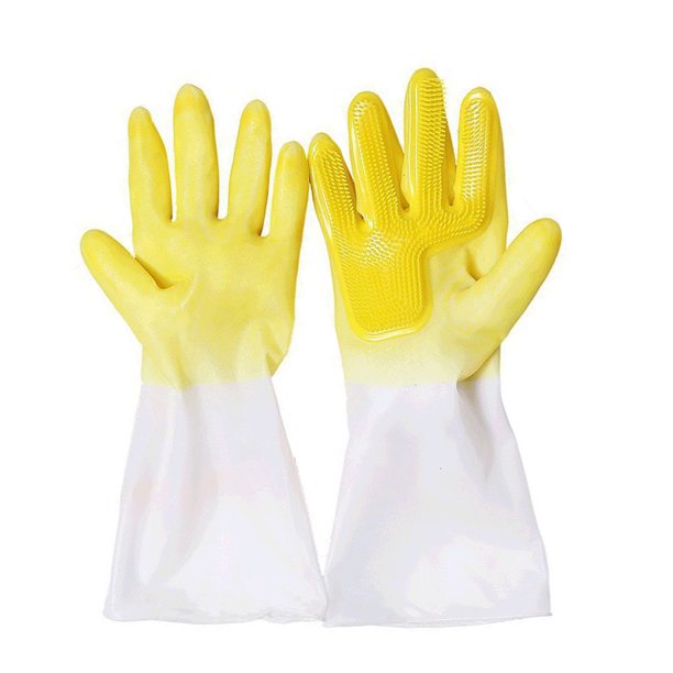 Dishwashing Sponge Gloves for Kitchen ,Silicone Gloves Reusable Rubber