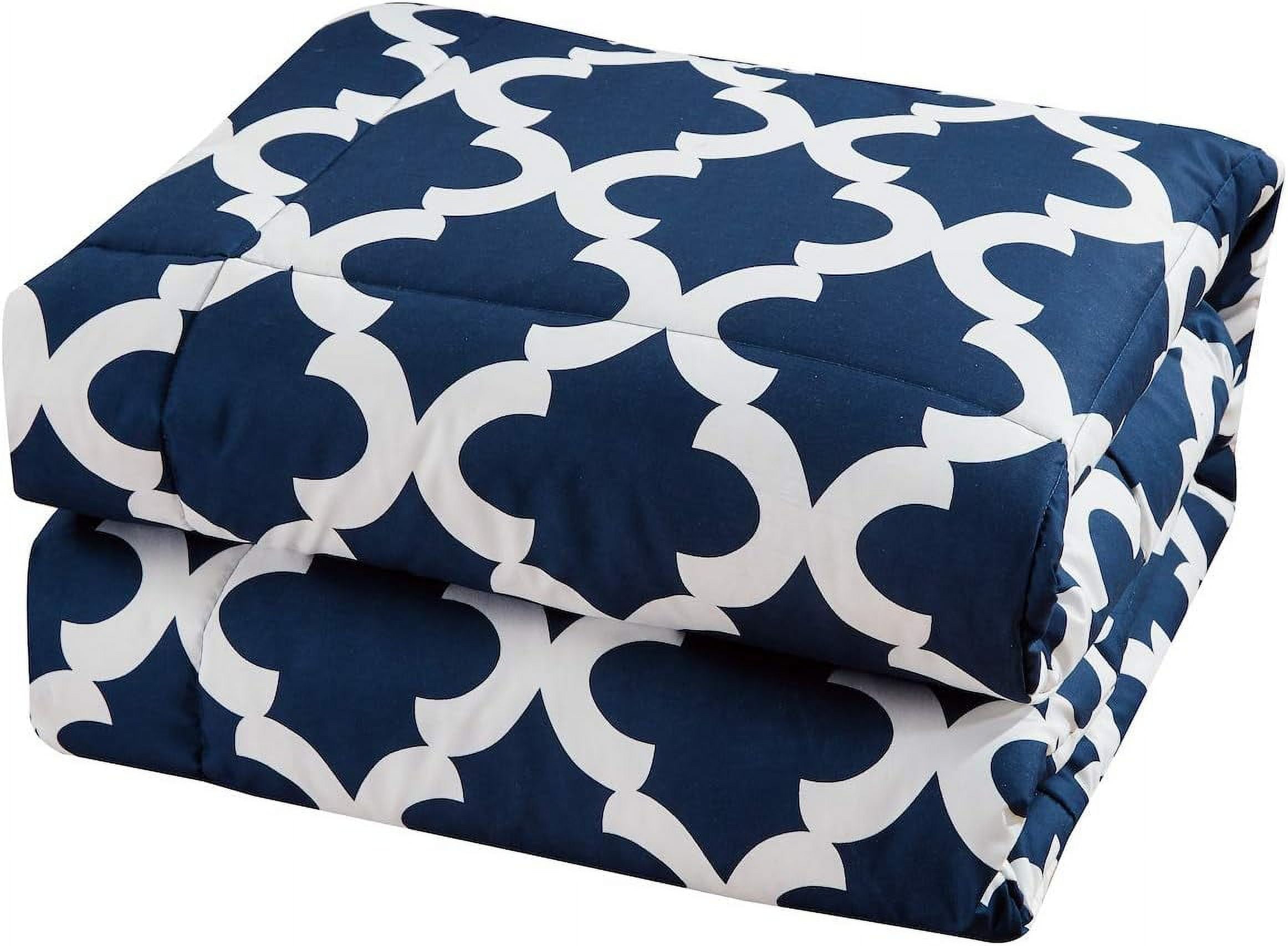 Comforter with 1 Pillow Sham Goose Down Alternative Ultra Soft Microfiber Navy Color Twin Size