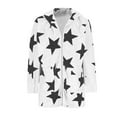 thumbnail image 7 of Fuzzy Shaggy Jacket Full Zip Up Women Hooded Warm Winter Coat Stars Pattern Oversize Fleece Sweater Cardigans (XL, White), 7 of 7