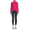thumbnail image 3 of Dreamers by Debut Womens Elbow Patch Mock Neck Long Sleeve Sweater, 3 of 5