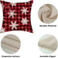 thumbnail image 3 of Merry Christmas Pillow Covers 18x18 Red Black Buffalo Plaid Decor Throw Pillows Case for Couch White Winter Snowflake Decorative Cushion Cases for Sofa Bed Decorations Set of 2, 3 of 6