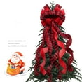 thumbnail image 4 of Red Black Buffalo Plaid Bow, Christmas Tree Topper Bow, 12.99X44.48 inch Large Burlap Bow, Decoration Gift Bow, Christmas Bowknot Ornament, Decorative Bow for Front Door Indoor Outdoor Wall Decor, 4 of 6