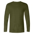 thumbnail image 5 of RYDCOT Mens Big and Tall Shirts Cotton Long Sleeve Crewneck Casual Tops Plus Size Basic Tee Shirts with X Elements Army Green, 5 of 5