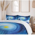 thumbnail image 6 of Ambesonne Abstract Duvet Cover Sets, Surfer Wavy Sun, 2-King, Blue White and Yellow, 6 of 7