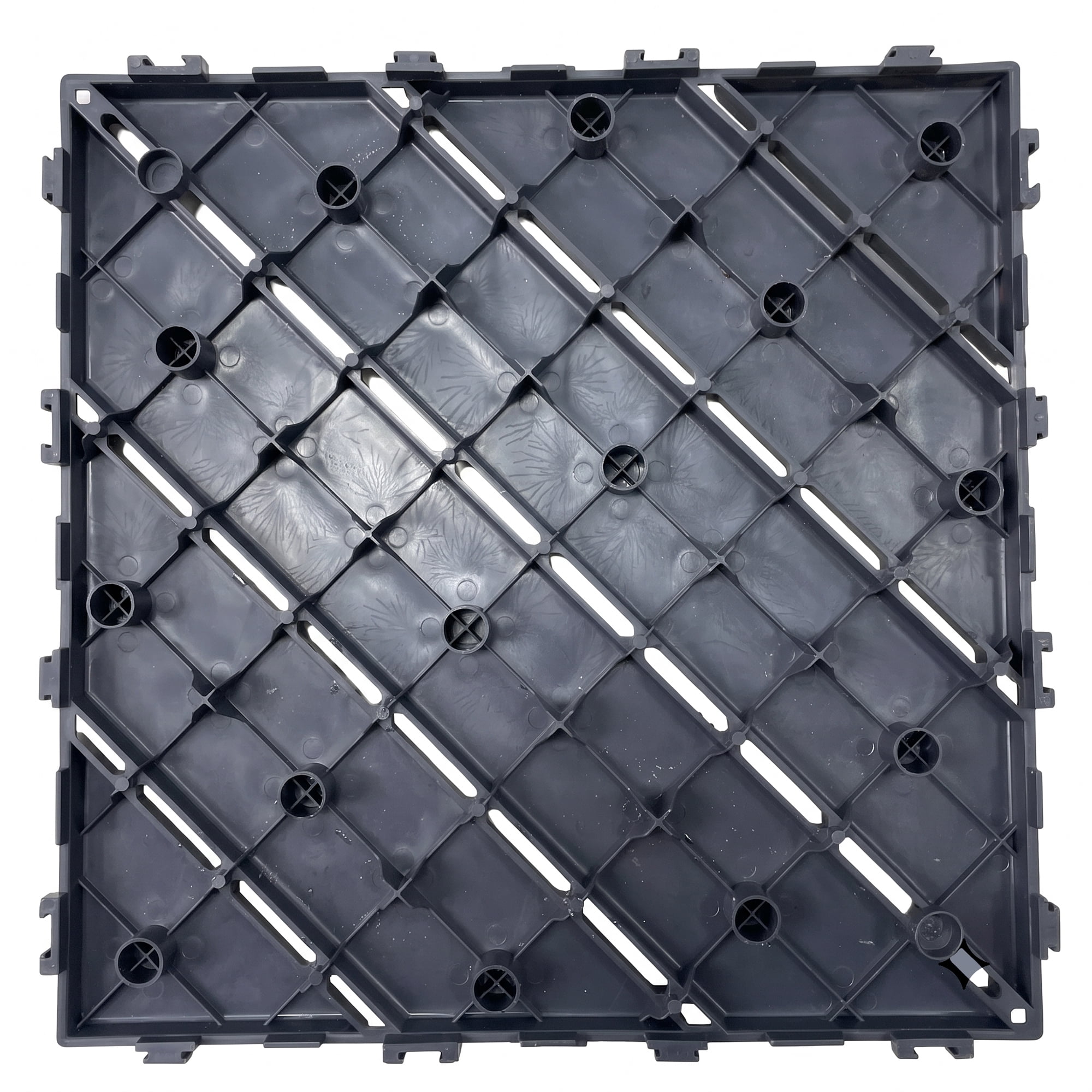 Plastic Interlocking Deck Tiles, 44 Pack 12"x12" Waterproof Non-Slip Outdoor Patio Flooring, Drainable Snap Together Decking Tiles for Poolside, Porch, Garden, Backyard & Shed Floor, Grey