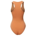 thumbnail image 3 of A2Y Women's Fashion Basic Premium Cotton Racerback Tank Body Suit Butter Orange L, 3 of 5