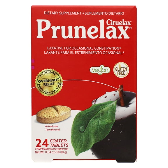 Prunelax Natural Laxative Tablets, Overnight Relief from Occasional Constipation, 24 Count