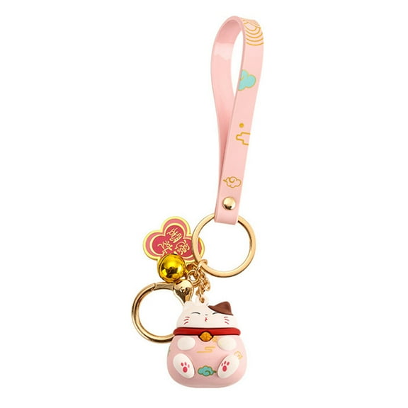 LULULION Cute Keychain Fortune Cat Keychain Assorted Color 1Pack