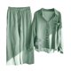 thumbnail image 1 of Puntoco Conjunto de camisa de 2 piezas con bolsillo de manga larga y pantalones largos de cintura alta para mujer Puntoco Puntoco-4146, 1 of 2