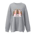 thumbnail image 4 of asdoklhq Christmas Oversized Sweatshirt for Women Round Printed Loose Fitting Sweatshirts Long Sleeve Hoodless Sweatshirts Gray 2X, 4 of 4