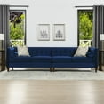 thumbnail image 2 of Jennifer Taylor Home Jack 118" Modern Tuxedo Tufted Long Modular Sofa, Navy Blue Velvet, 2 of 16