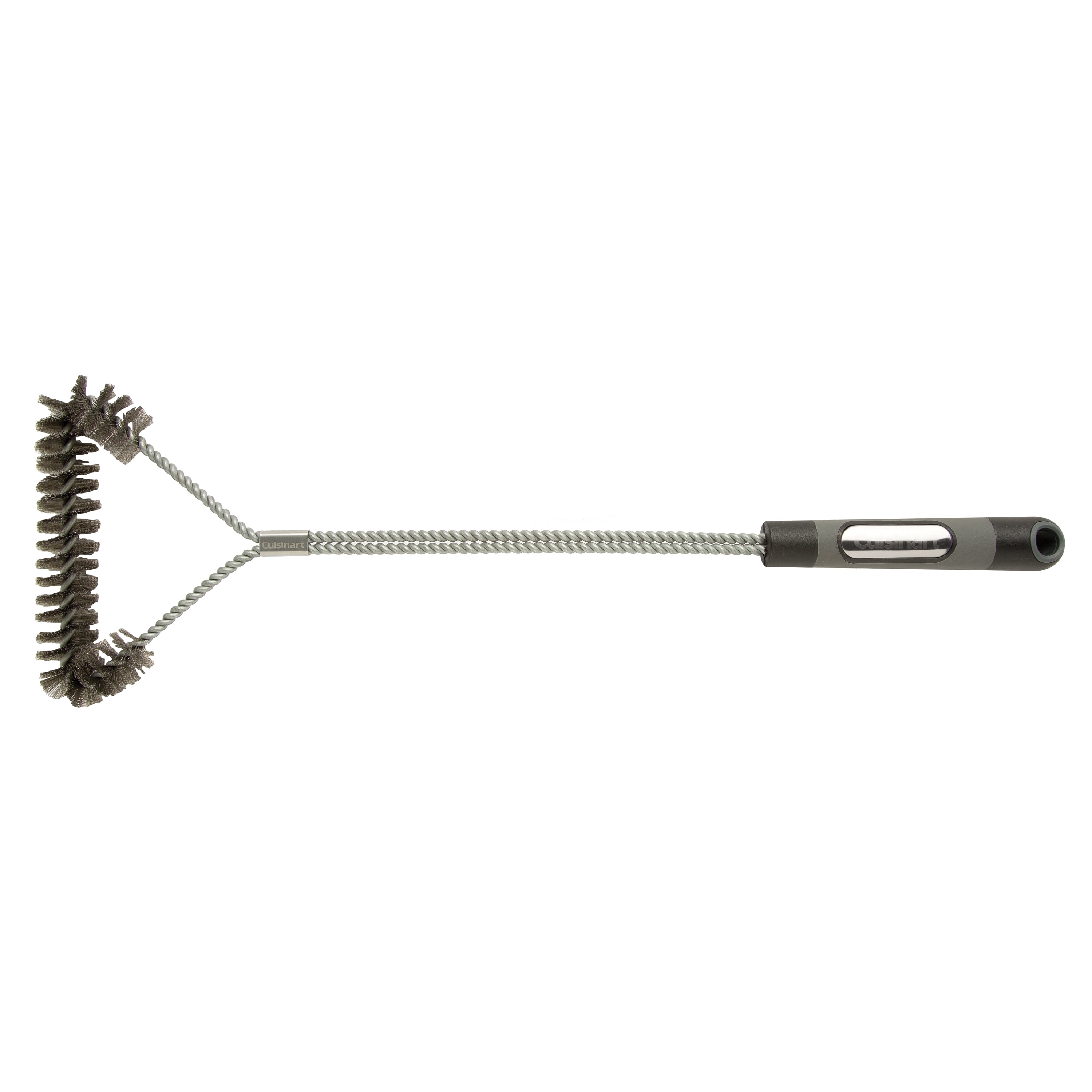 Bristle-Free Triple-Row Grill Brush with Rolled Stainless Steel