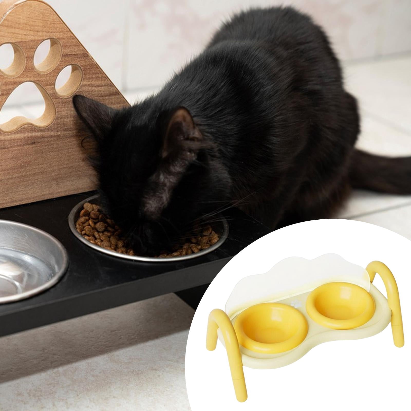 Bothyi Cat Food Water Bowls Elevated Ceramic Double Feeder Anti Vomit Non Slip Dish for