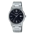 thumbnail image 1 of Reloj Casio Mtpv002 1b3 Hombre Acero Negro Fechador Correa Plateado Bisel Plateado Fondo Negro MTP-V002D-1B3, 1 of 8