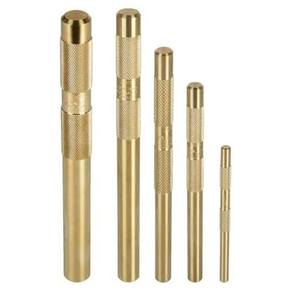 HOT! Brass Drift Punch Tool Set 5 Piece with 1/4 Inch, 3/8 1/2 5/8 3/4 Inch Punches