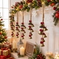 thumbnail image 6 of Christmas Jingle Bells Hanging Garland with Vintage Metal Bells & Rope Bows for Tree Door Wall Farmhouse Decor, 6 of 6