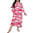 thumbnail image 2 of siminseming Chemises de Nuit de Noël pour Femmes & Chemises de Nuit Grande Taille Robe de Nuit Décontractée Imprimé de Noël Mignon Manches Longues Col Rond Extensible Ample Vêtements Chaussures & Accessoires, 2 of 5