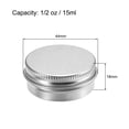 thumbnail image 2 of Uxcell 1/2oz 15ml Latas redondas con tapa de tornillo, contenedores de aluminio tono plateado, paquete de 18, 2 of 6