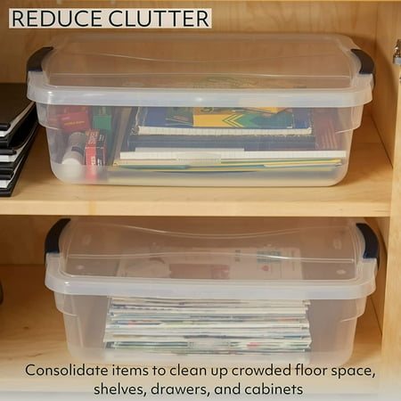 RubberMaid - Cleverstore Plastic Storage Tote Container with Lid (6 Pack)