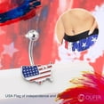 thumbnail image 2 of OUFER American Flag Belly Button Rings, USA Navel Rings, 14G 316L Surgical Steel Belly Rings, Navel Piercing Jewelry, Curved Barbell-Silver Flag, 2 of 6