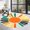 Yellow/Green, variant on Yesfashion Carpets Area Rugs Washable (1400gsm) polyester pearl pile cotton TPR washed folding back printed carpet Yellow/Green 3*3ft round