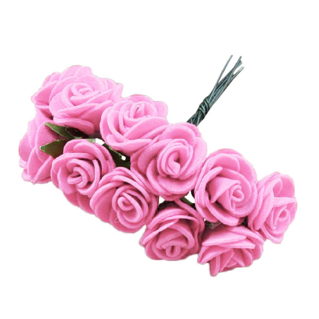 12pcs/lot Artificial Flower Mini Foam Rose For Wedding Home Decoration 