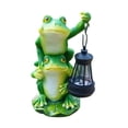 thumbnail image 3 of Estatua de rana de jardín, estatua solar de resina de rana, luz solar para patio, luz nocturna, lámpara de granja para patio trasero, coleccionable, 3 of 8
