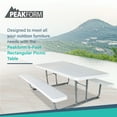 thumbnail image 2 of Peakform 6' Rectangular Picnic Table Double Bench Wood Grain Seating, White, 2 of 7