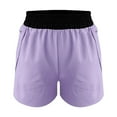 thumbnail image 4 of WTXUE Shorts for Women, Women's Sports Fitness Shorts Elastic Waist Running Anti Slip Loose Two Pants Straight-Leg Baggy Fit Activewear Short, Purple, 4 of 6