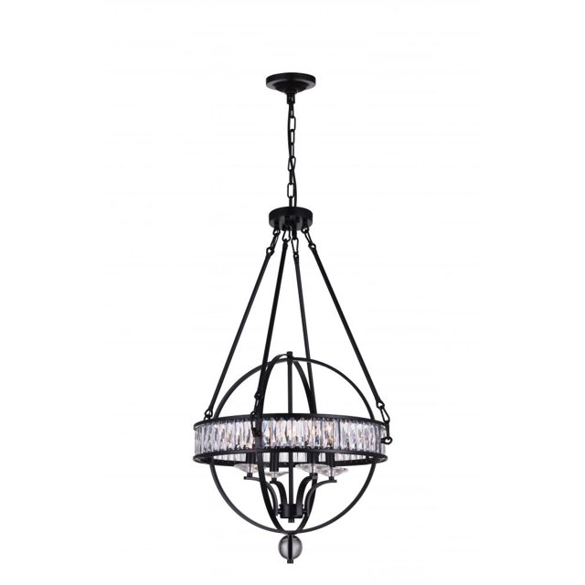 CWI Lighting Lustre à 4 Lumières avec Fini Noir
