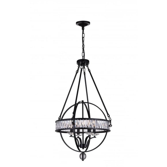 CWI Lighting 4 Light Chandelier with Black finish