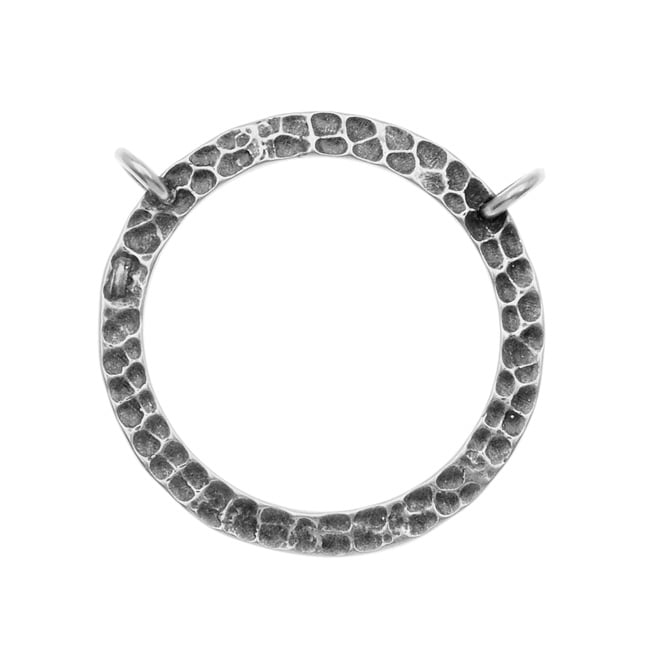 JBB Findings Antiqued Silver Plated Hammered Eyeglass Holder Ring