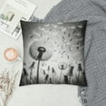 thumbnail image 2 of JEUXUS  Dandelion Throw Pillow Cushion Cover, Monochrome Dandelions Blowing in The Wind Fluffy Flower Romance Theme, Zippered Double-Side Digital Print Decor, White and Black, 2 of 5
