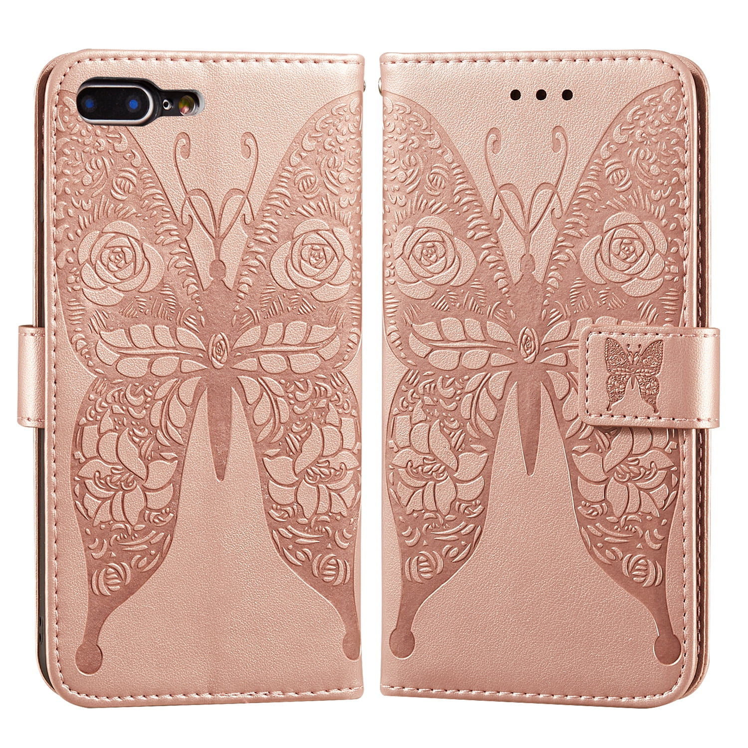 IKASEFU Compatible With iphone XS Max Case Emboss Butterfly Cute Bear Pu Leather Wallet Strap Case With Card Holder Slots Shockproof Magnetic Folio Flip Book Cover Case Green