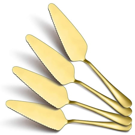 

Holzlrgus Gold Cake Pie Pastry Server Pack Of 4 Wedding Cake Knife And Server Set Stainless Steel Golden Cake Cutter Wedding Cake Cutting Set Cake Serving Set